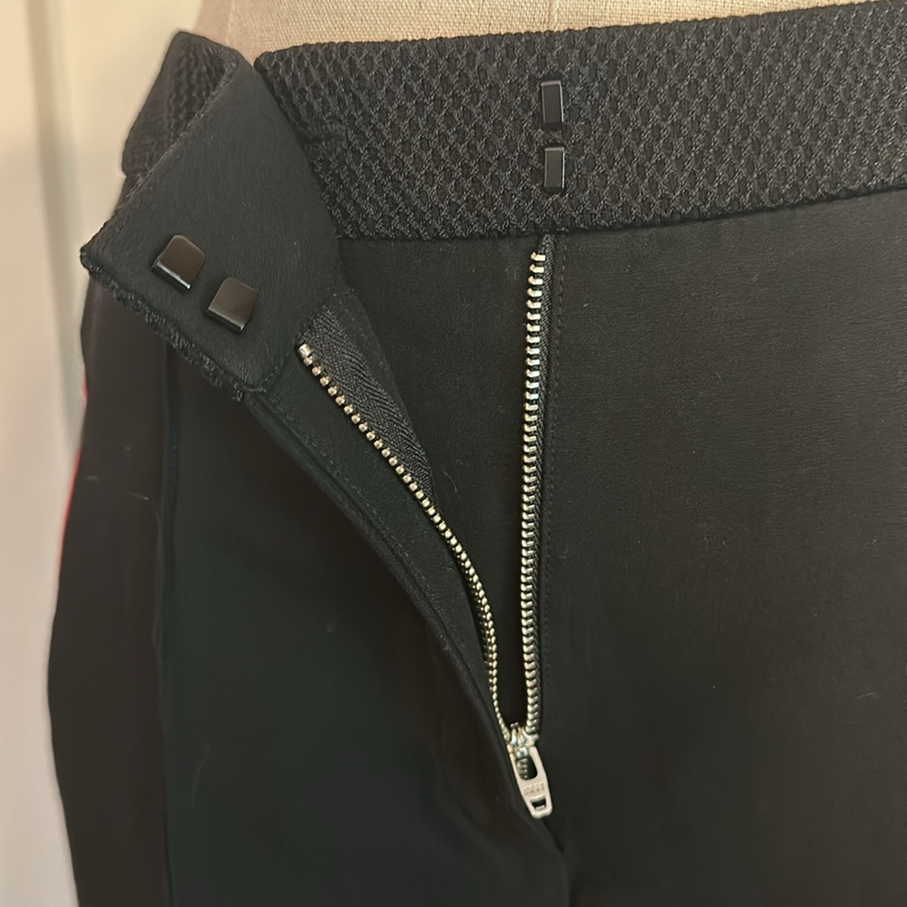 Alexander Wang high waisted black zipper red piping & leather pocket 8 pants - Picture 8 of 14